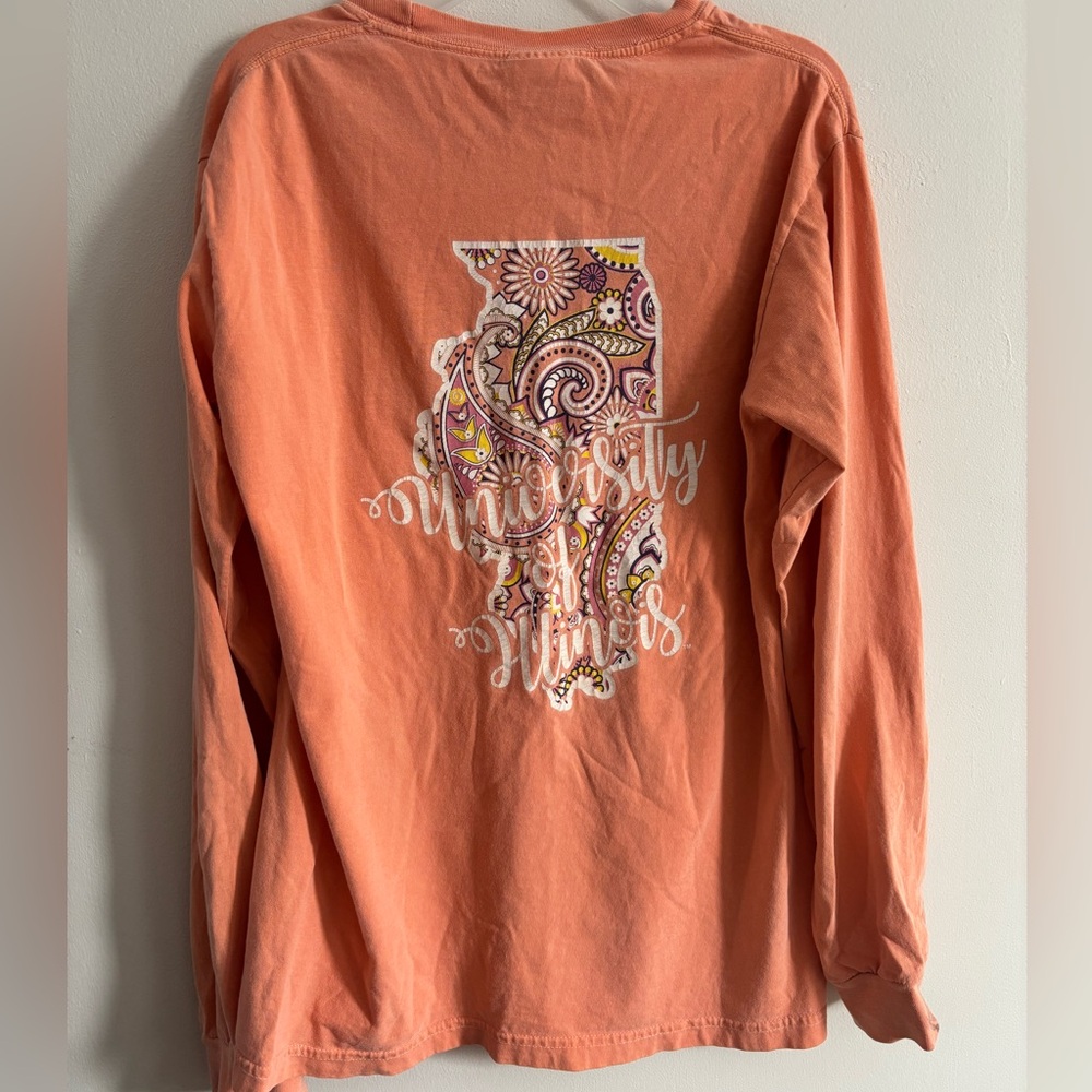 Orange Long Sleeve University of Illinois Graphic Tee